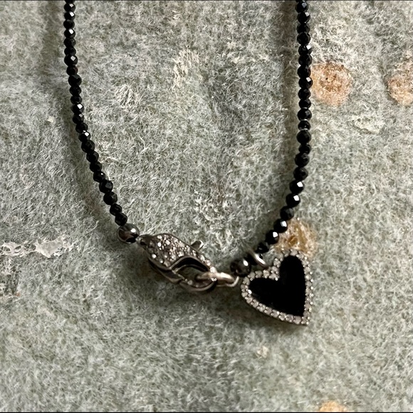 Jewelry - One of a kind sterling silver diamond spinel and enamel necklace